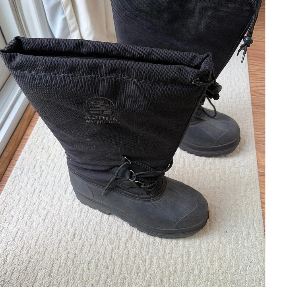 Kamik Snow Boots Mens 9 Black Waterproof Insulated Winter Tall Work Gorpcore